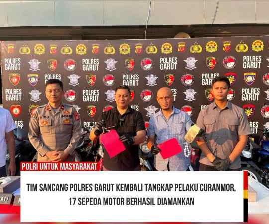 Buronan Curanmor Berhasil Diringkus Tim Sancang Polres Garut, 17 Motor Hasil Kejahatan Disita   