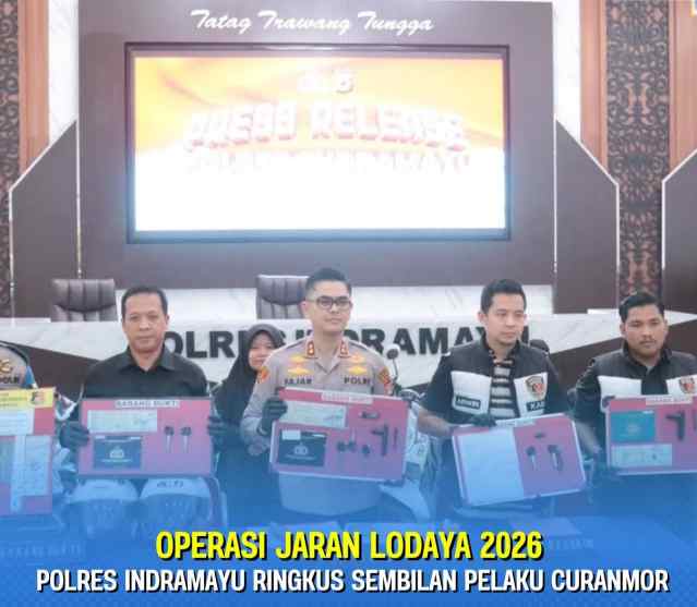 Operasi Jaran Lodaya 2026: Polres Indramayu Bongkar Sindikat Curanmor, 9 Pelaku Ditangkap dan Barang Bukti Lengkap Disita   